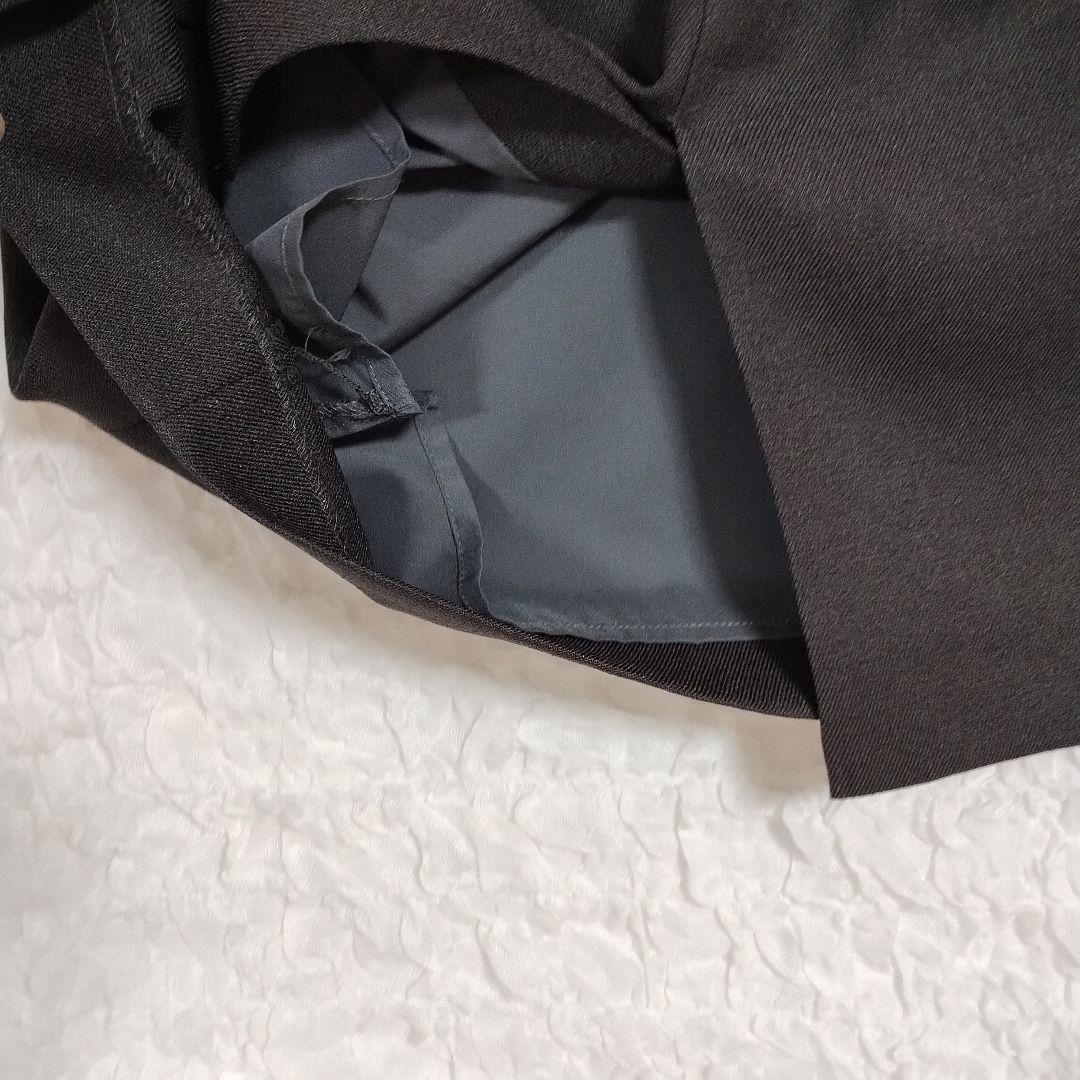 【ノーリーズ】ダークグレー ウエストリボン タイトスカートXSオフィスカジュアル 7