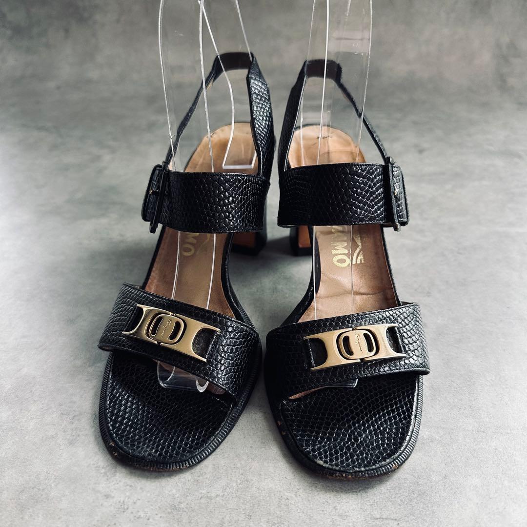 Salvatore Ferragamo リザード　ヴァラ　ストラップ　サンダル 3
