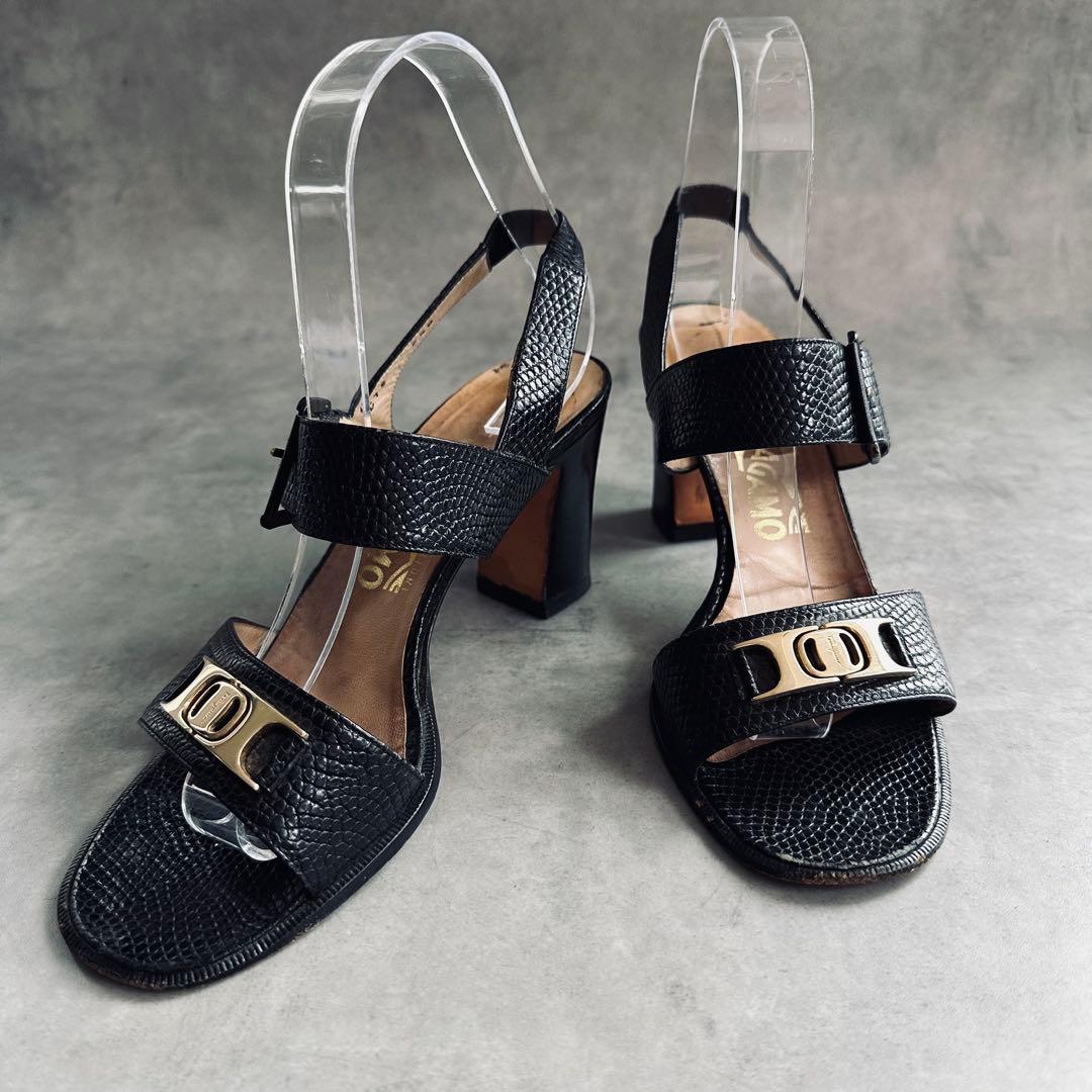 Salvatore Ferragamo リザード　ヴァラ　ストラップ　サンダル 4