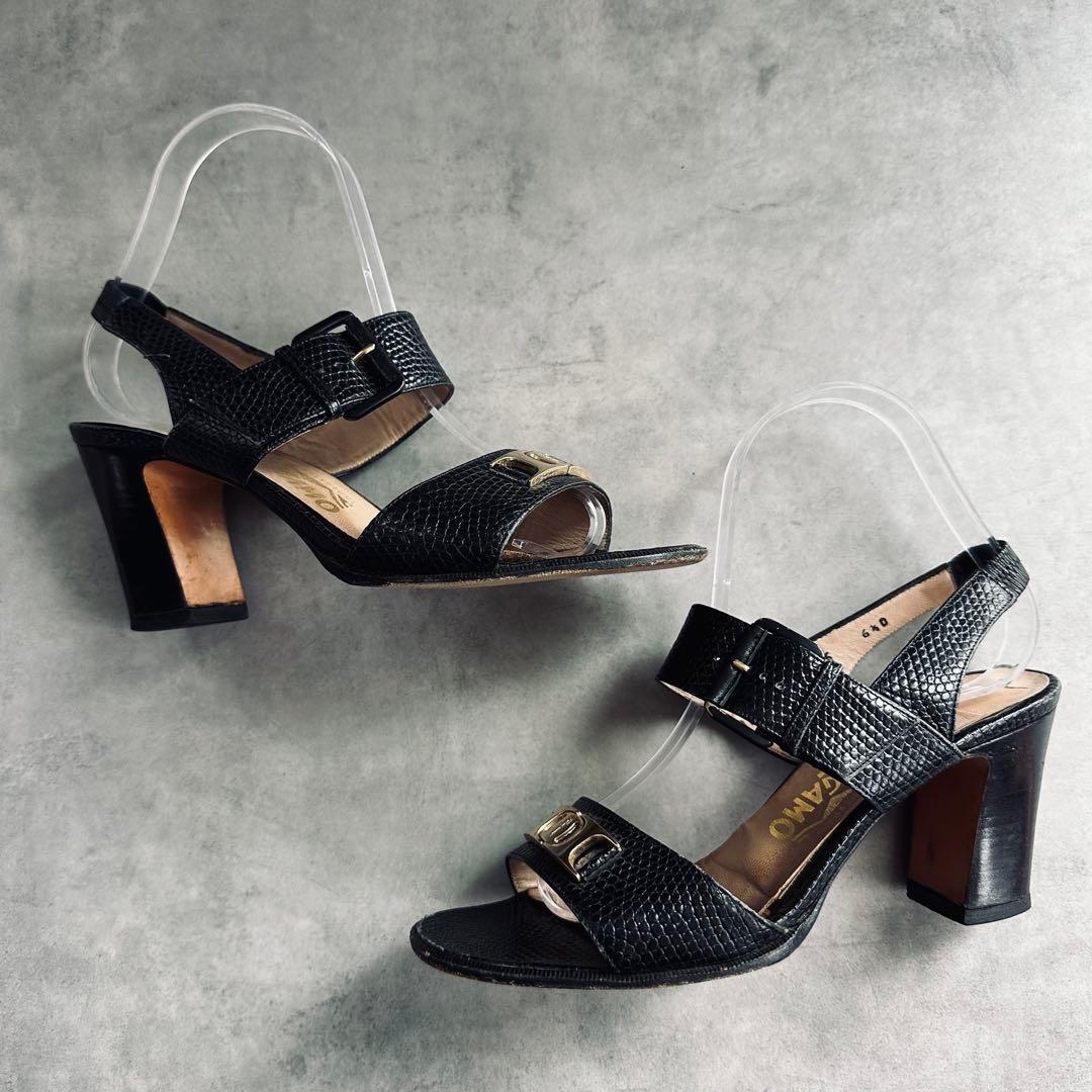 Salvatore Ferragamo リザード　ヴァラ　ストラップ　サンダル 5