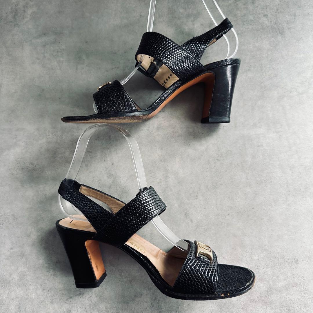 Salvatore Ferragamo リザード　ヴァラ　ストラップ　サンダル 6