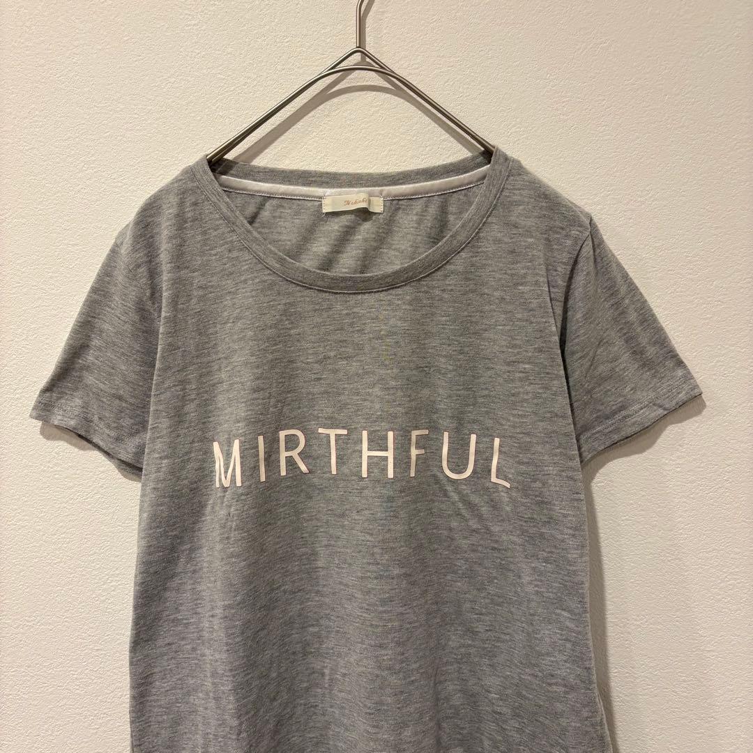 テチチ ロゴ Tシャツ 半袖 灰色　グレー　カジュアル M レディース　シンプル 2