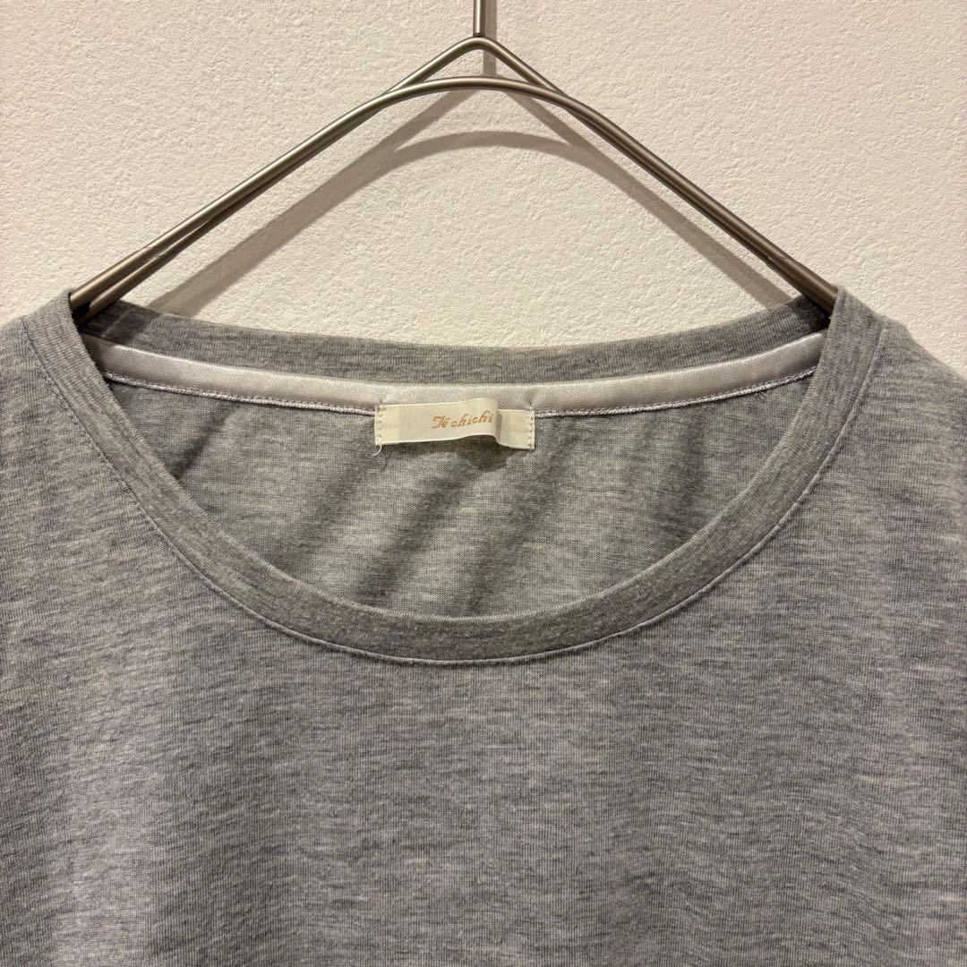 テチチ ロゴ Tシャツ 半袖 灰色　グレー　カジュアル M レディース　シンプル 3