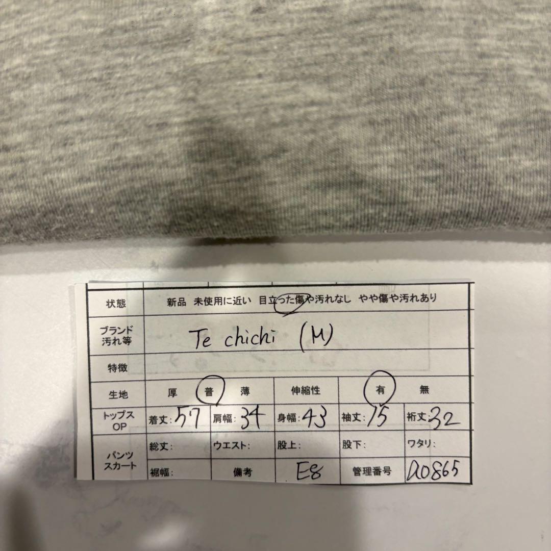 テチチ ロゴ Tシャツ 半袖 灰色　グレー　カジュアル M レディース　シンプル 7