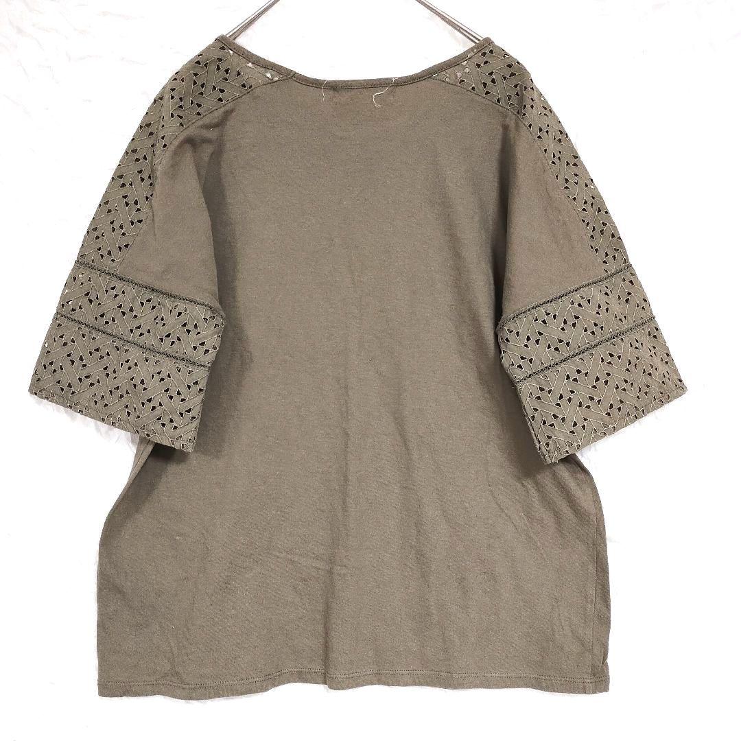 KATHRIN ROSS カーキ レーススリーブ Tシャツ M カジュアル 2