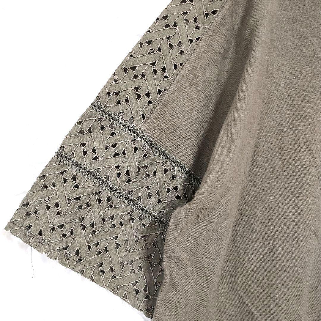 KATHRIN ROSS カーキ レーススリーブ Tシャツ M カジュアル 4