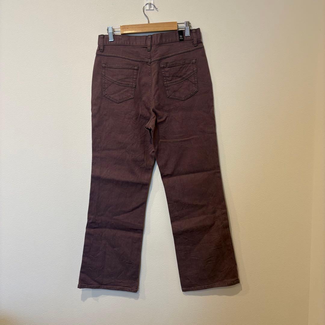 コンロンロッジ パンツ フレア セミブーツカット 紫 くすみ系　M レディース 5