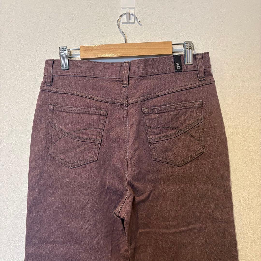 コンロンロッジ パンツ フレア セミブーツカット 紫 くすみ系　M レディース 6