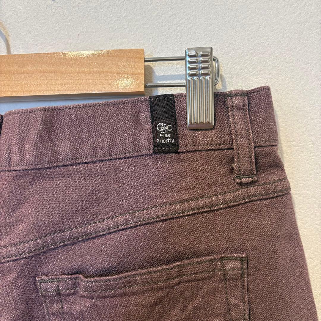 コンロンロッジ パンツ フレア セミブーツカット 紫 くすみ系　M レディース 7