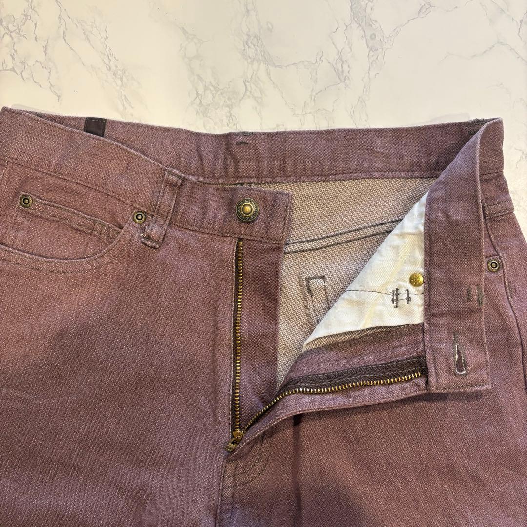 コンロンロッジ パンツ フレア セミブーツカット 紫 くすみ系　M レディース 8