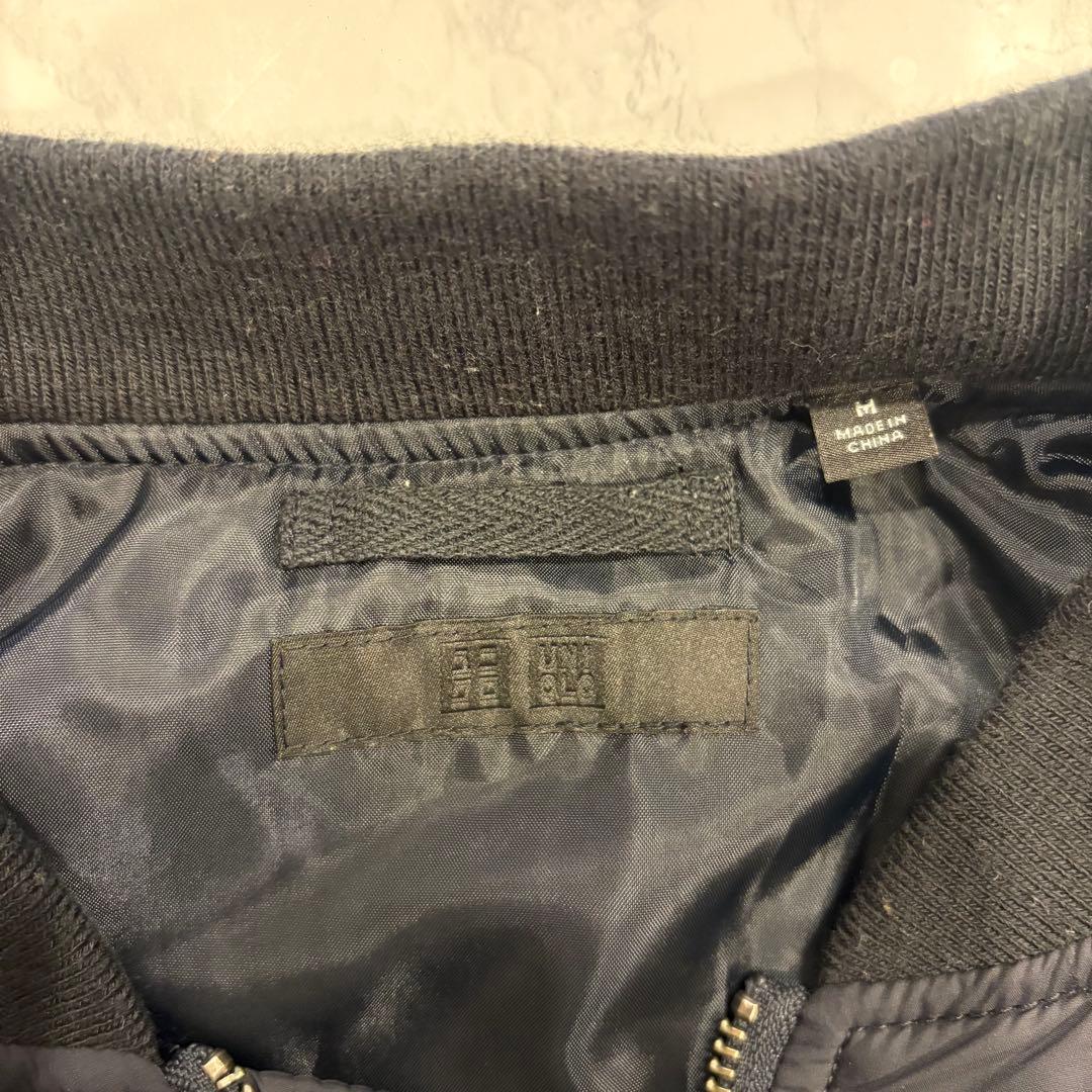 ユニクロ MA-1 ジャケット ブルゾン 黒 ブラック　M 防寒 ミリタリー 8