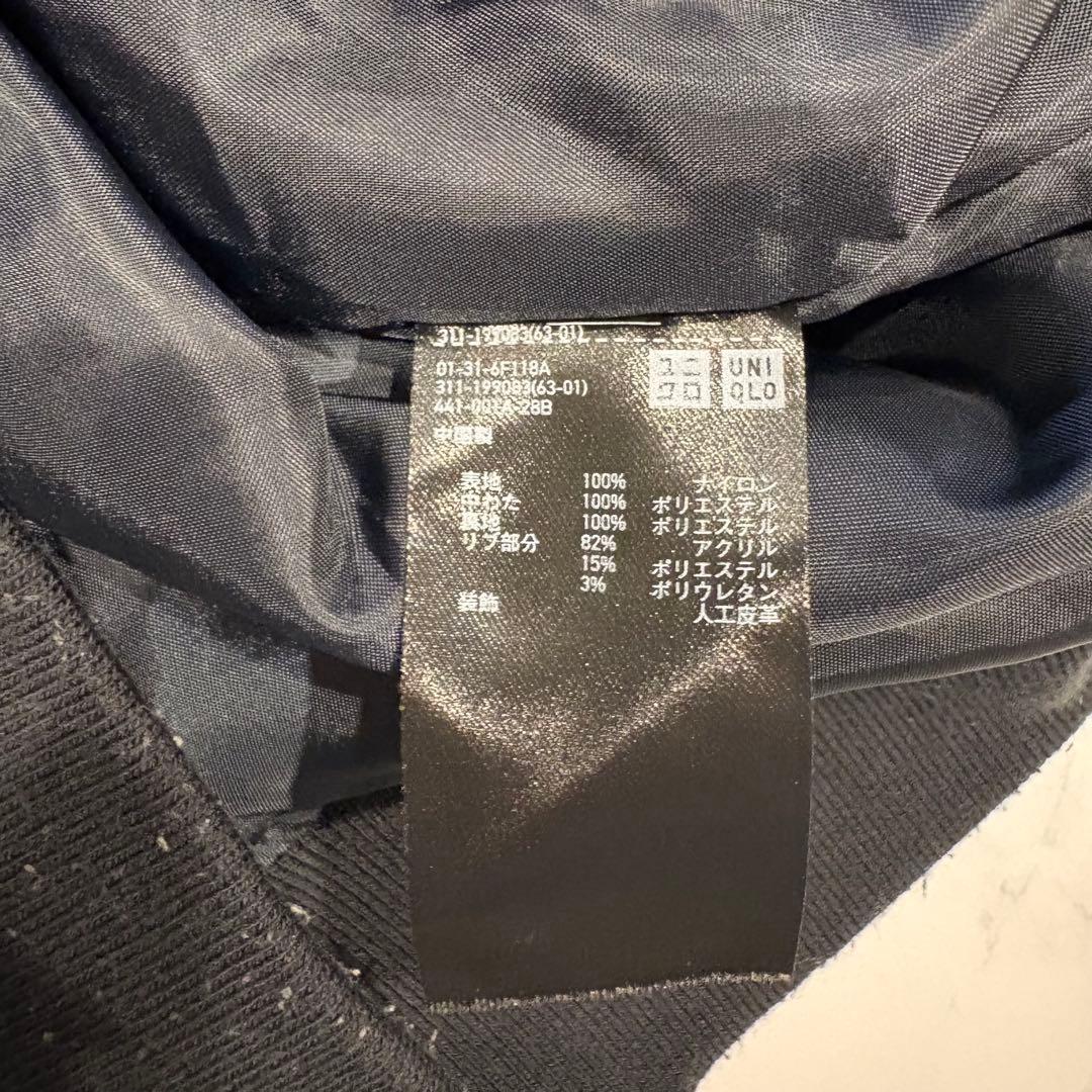 ユニクロ MA-1 ジャケット ブルゾン 黒 ブラック　M 防寒 ミリタリー 9