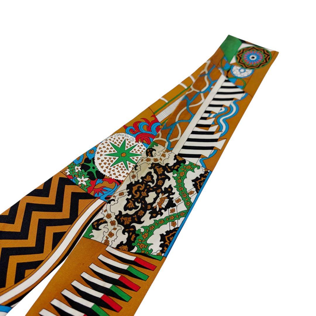 ⭐️良品⭐️ エルメス ツイリー 杖傘と決闘 スカーフ ブラウン 4