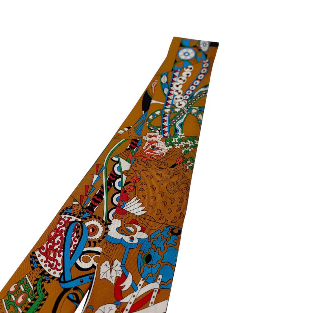 ⭐️良品⭐️ エルメス ツイリー 杖傘と決闘 スカーフ ブラウン 6