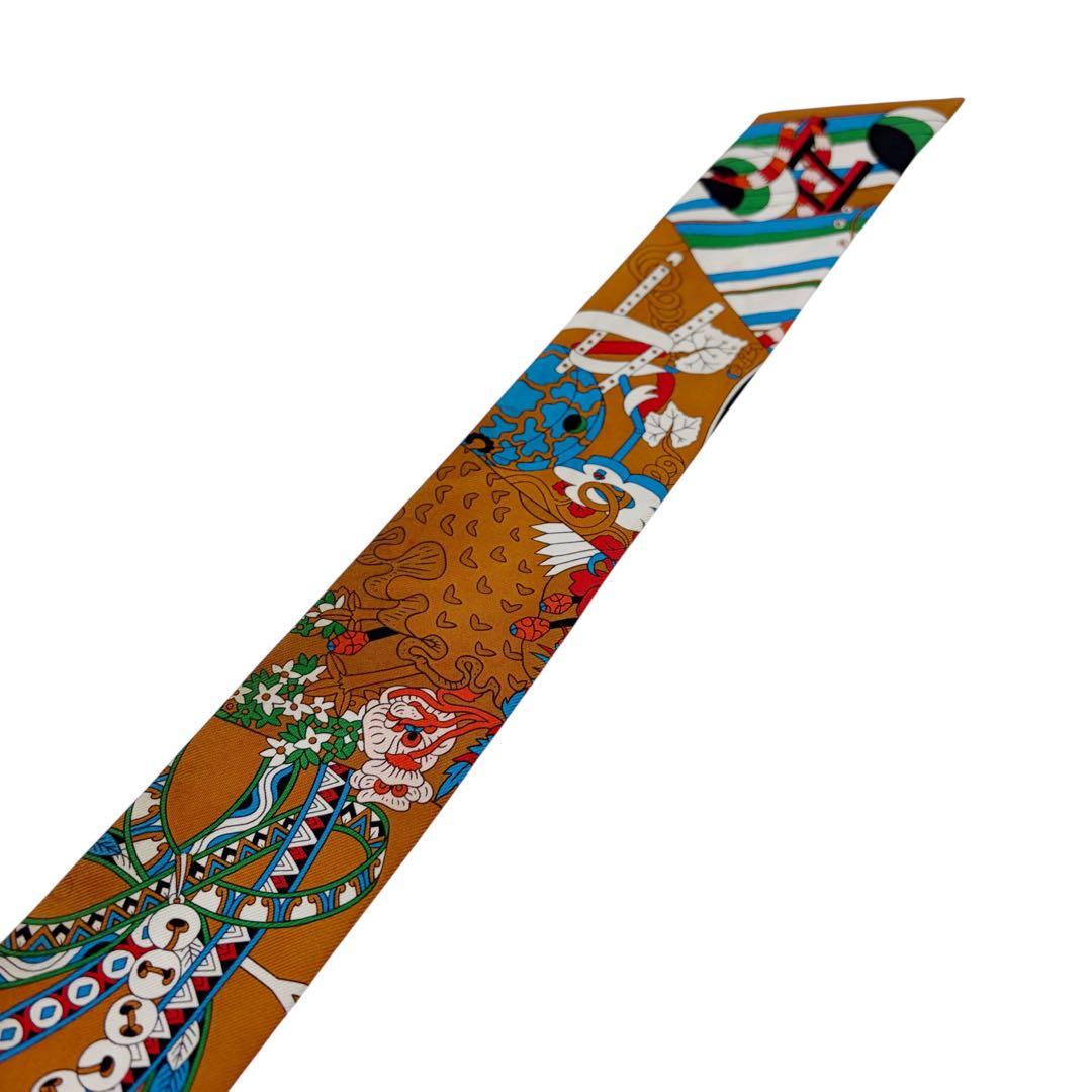 ⭐️良品⭐️ エルメス ツイリー 杖傘と決闘 スカーフ ブラウン 7