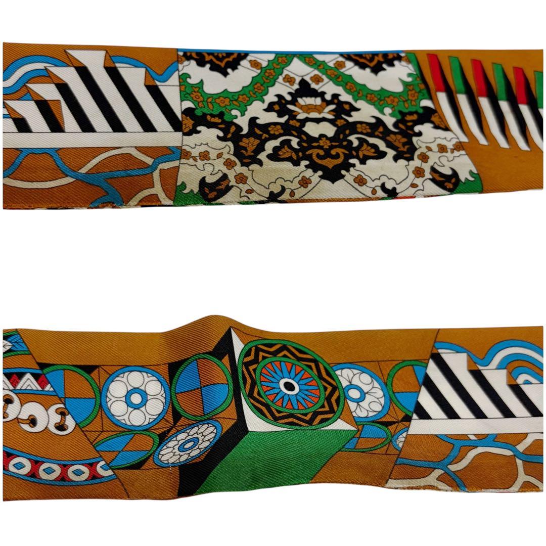 ⭐️良品⭐️ エルメス ツイリー 杖傘と決闘 スカーフ ブラウン 9