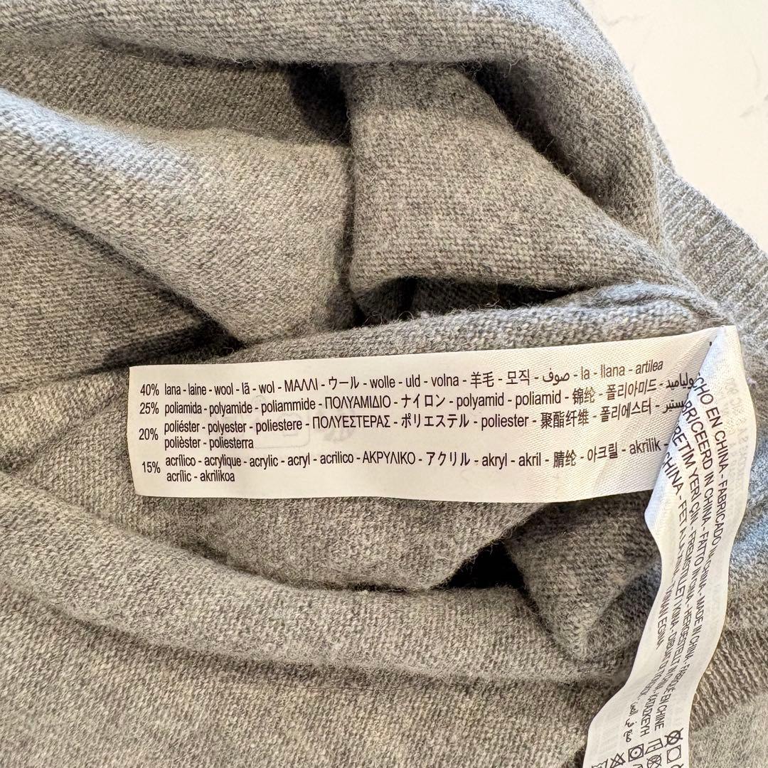 ザラ ニットセーター クルーネック ウール混 グレー 灰色　S 無地　カジュアル 7