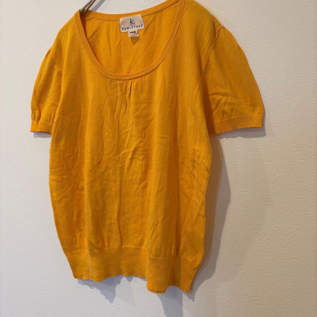 クミキョク 半袖ニット Tシャツ　プルオーバー　コットン イエロー 黄色　6 M 4