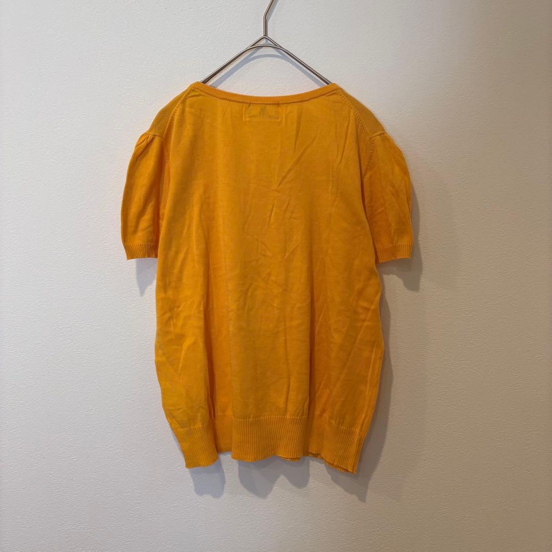 クミキョク 半袖ニット Tシャツ　プルオーバー　コットン イエロー 黄色　6 M 5