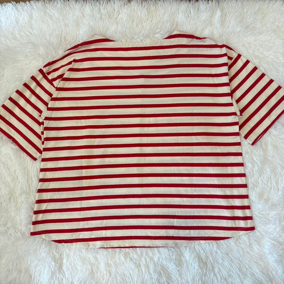 .スタジオクリップ 半袖カットソー 赤 レッド　L ストライプ　ボーダー 8