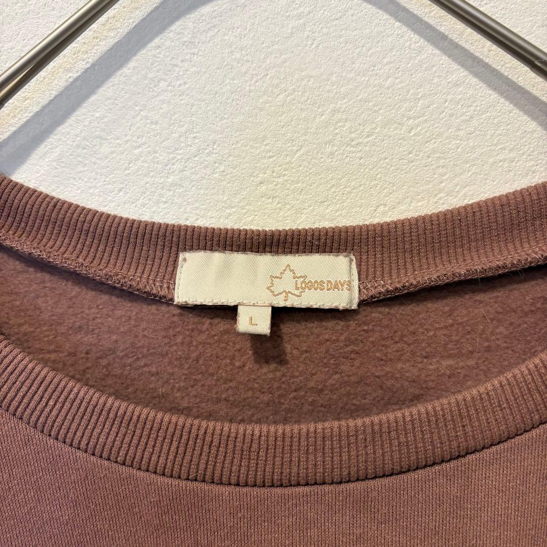 スウェット トレーナー ギャザー袖 L ゆったり　くすみピンク　袖リボン　可愛い 6