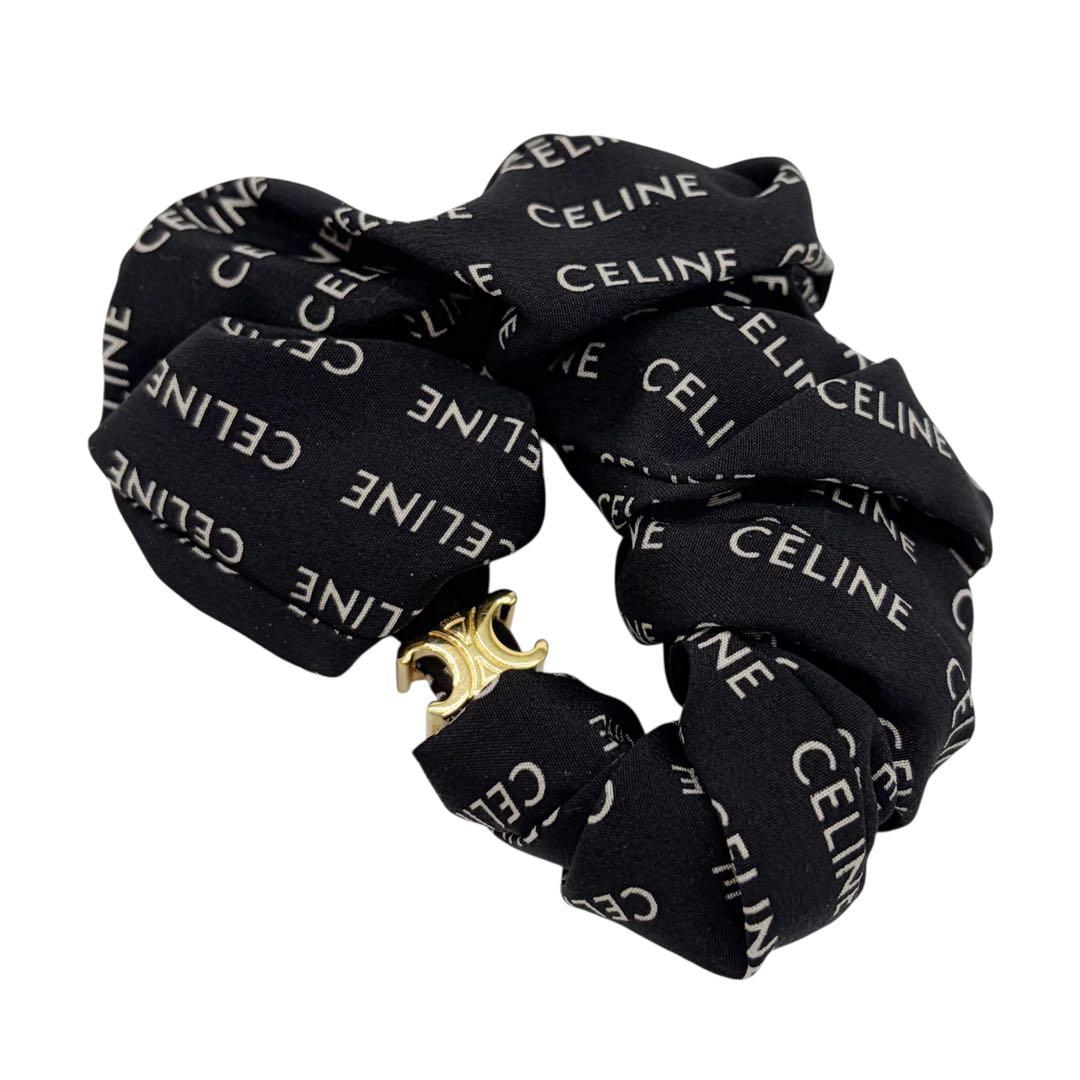 ⭐️ほぼ未使用⭐️ セリーヌ トリオンフ シュシュ GP×シルク ブラック 2