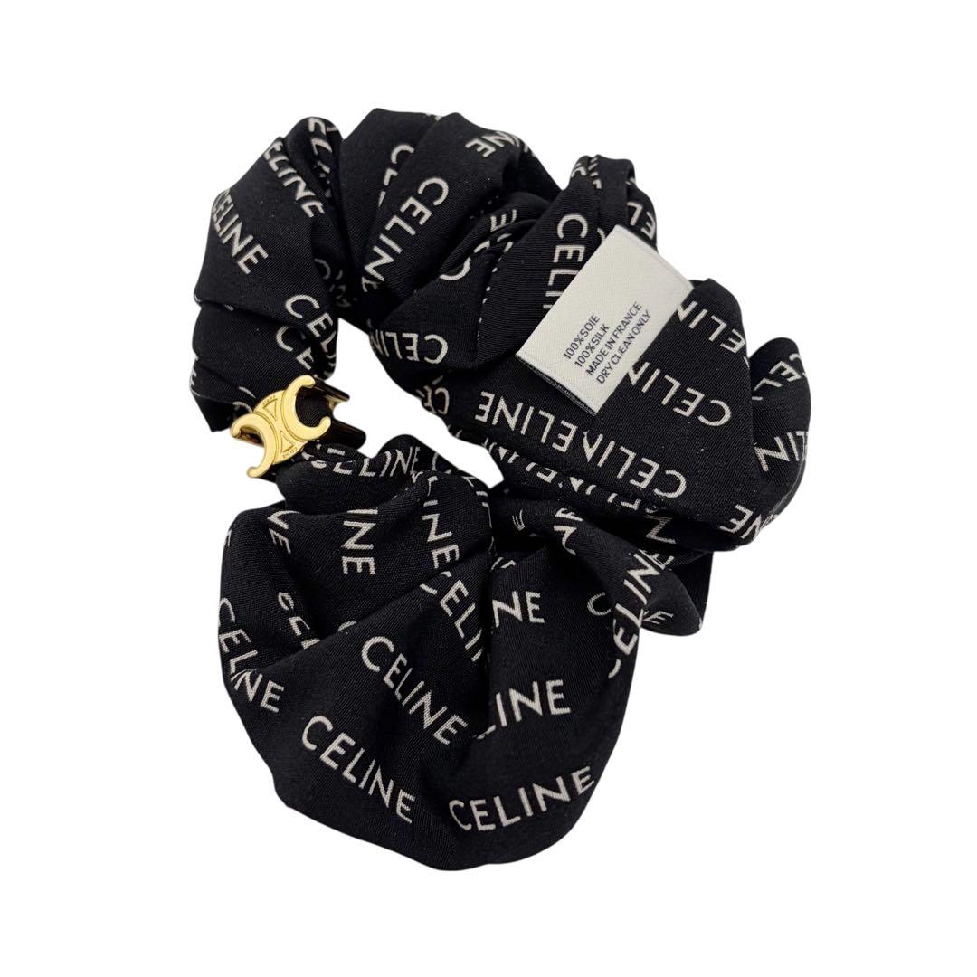 ⭐️ほぼ未使用⭐️ セリーヌ トリオンフ シュシュ GP×シルク ブラック 3