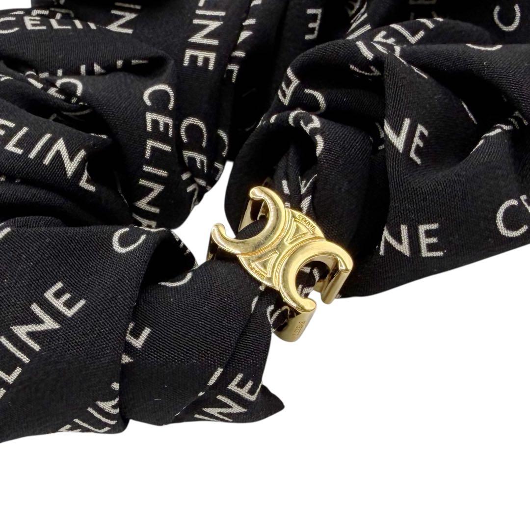 ⭐️ほぼ未使用⭐️ セリーヌ トリオンフ シュシュ GP×シルク ブラック 4