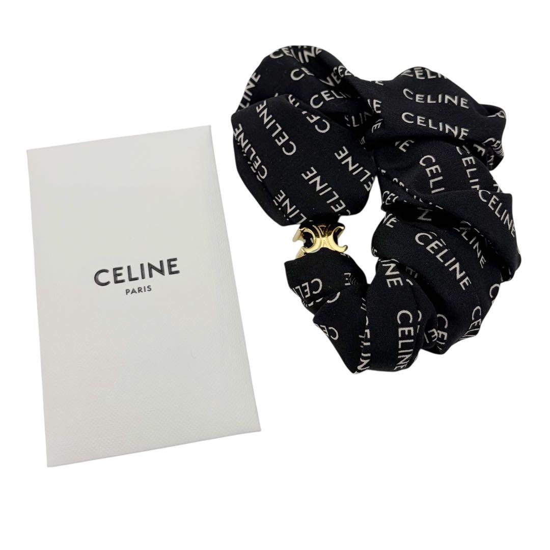 ⭐️ほぼ未使用⭐️ セリーヌ トリオンフ シュシュ GP×シルク ブラック 7