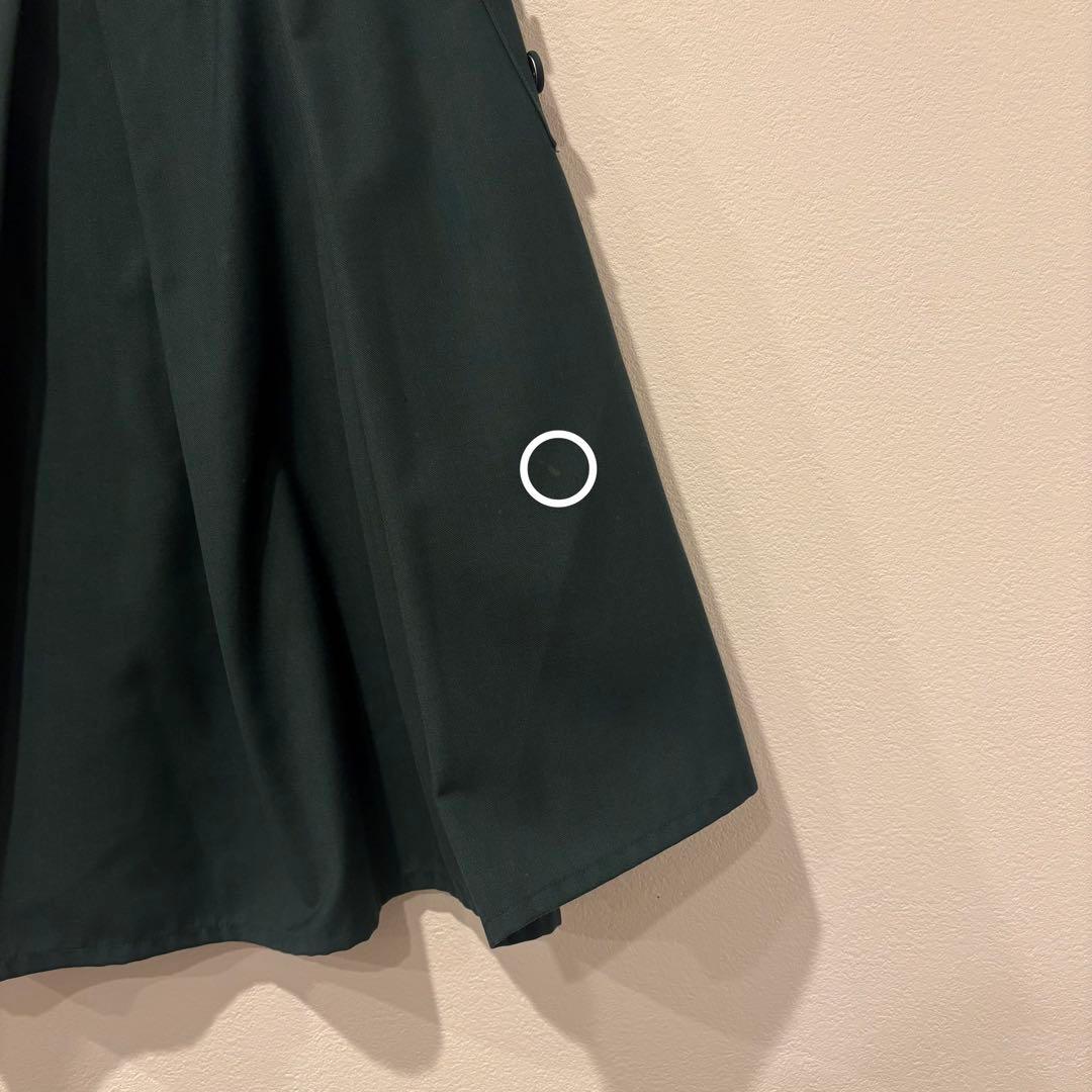 アウィーエフ フレアスカート 膝丈　タック ボタン グリーン 緑　38 M 11