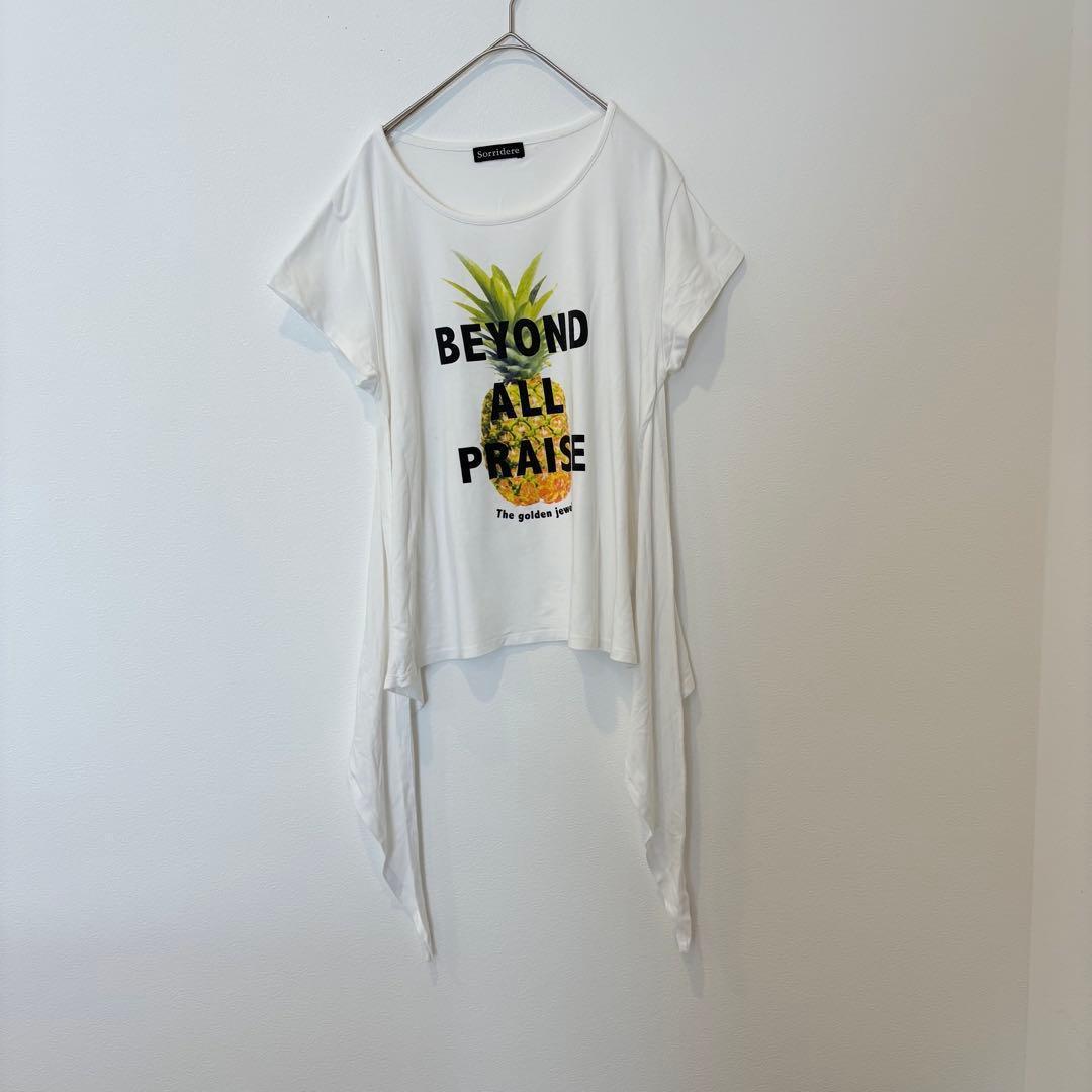 ソリデル　ロゴTシャツ パイナップル 半袖 プリント 白 ホワイト　Lサイズ 8