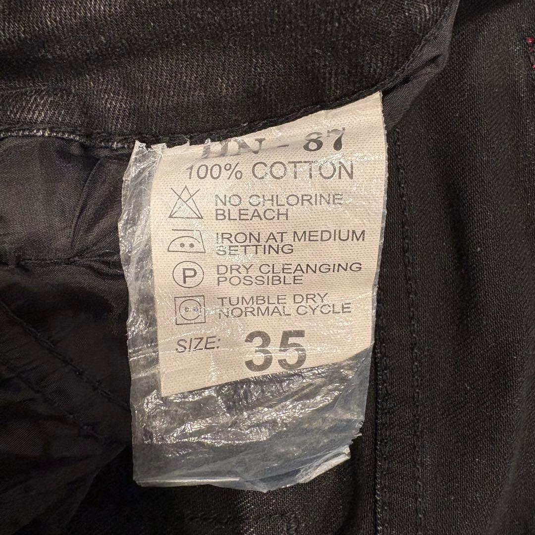 ザラ デニム ショートパンツ 黒　ブラック ダメージ加工 メンズ 35 L相当 6