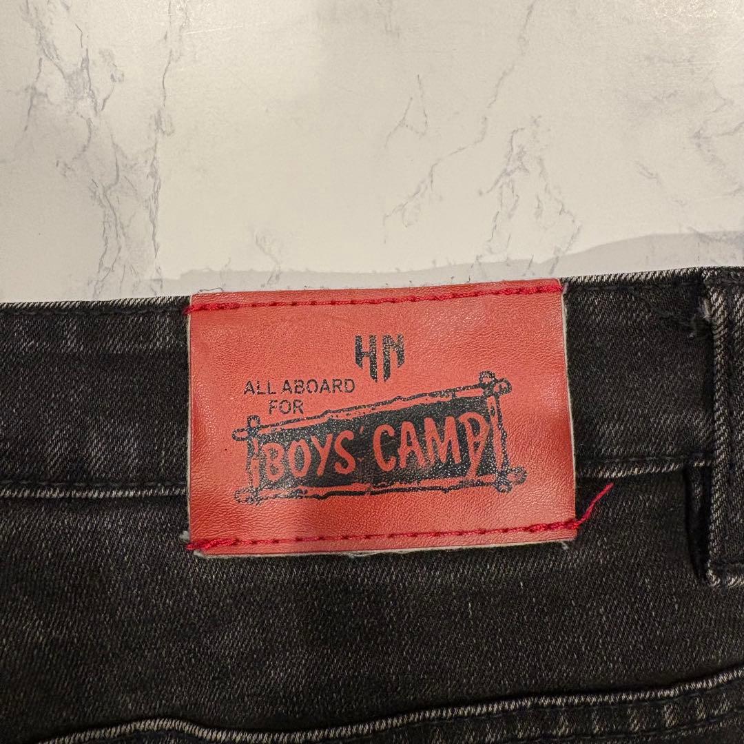 ザラ デニム ショートパンツ 黒　ブラック ダメージ加工 メンズ 35 L相当 7