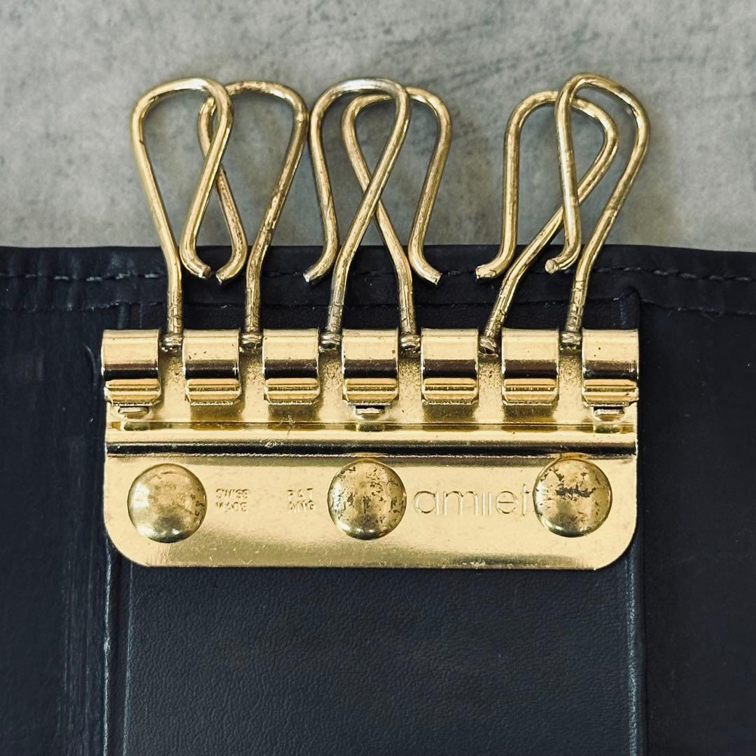 希少✨OLD COACH All leather key case BLACK 11