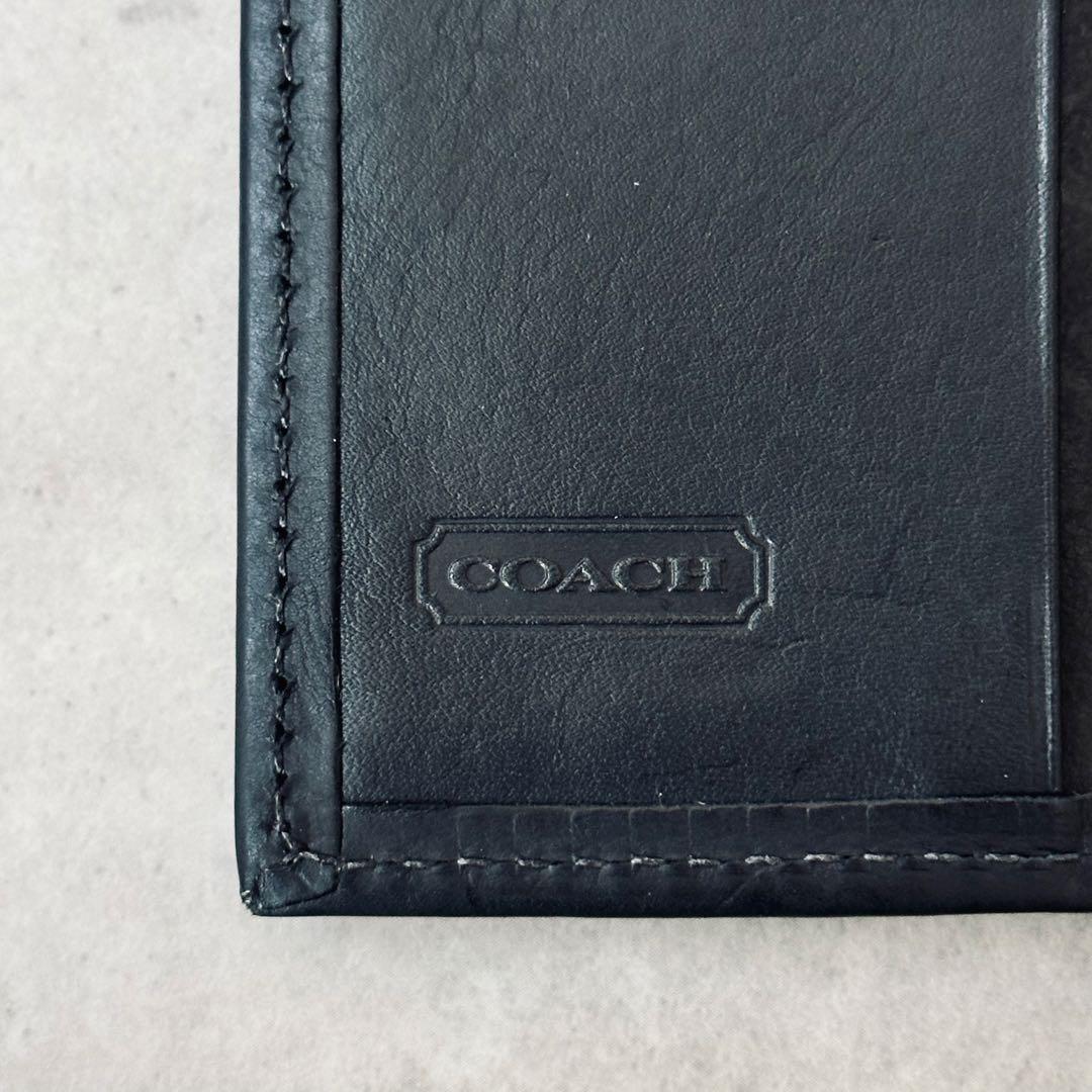 希少✨OLD COACH All leather key case BLACK 12