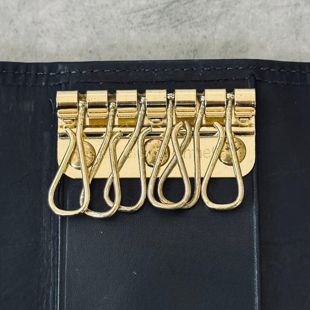 希少✨OLD COACH All leather key case BLACK 10