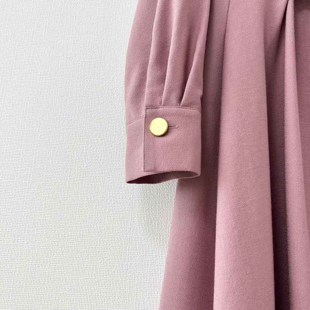 2025AW✨ANAYI ウールジョーゼットフロントタック ワンピース　ピンク 4