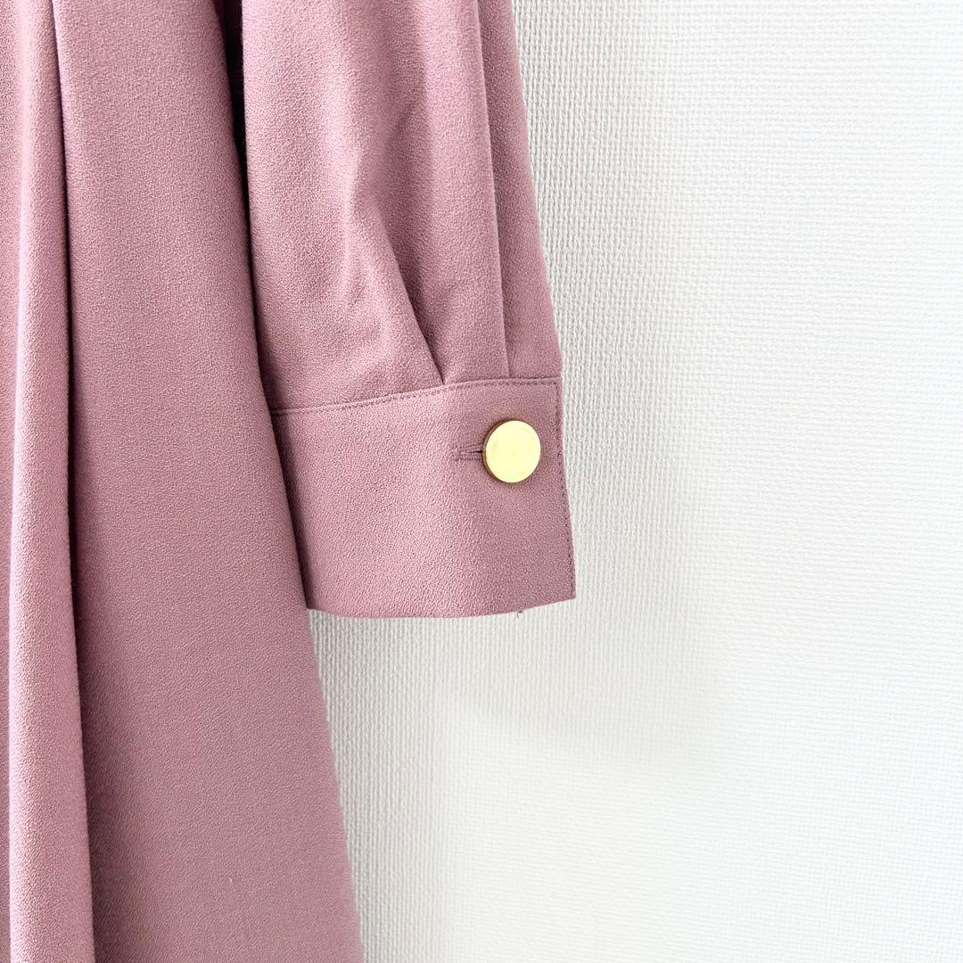 2025AW✨ANAYI ウールジョーゼットフロントタック ワンピース　ピンク 5