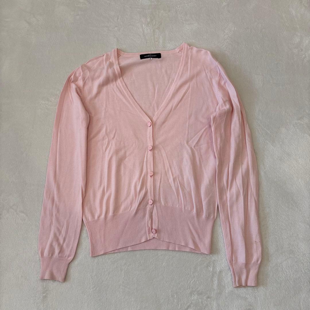 .クイーンズコート　カーディガン 薄手 ピンク 2 Mサイズ相当　羽織り　無地