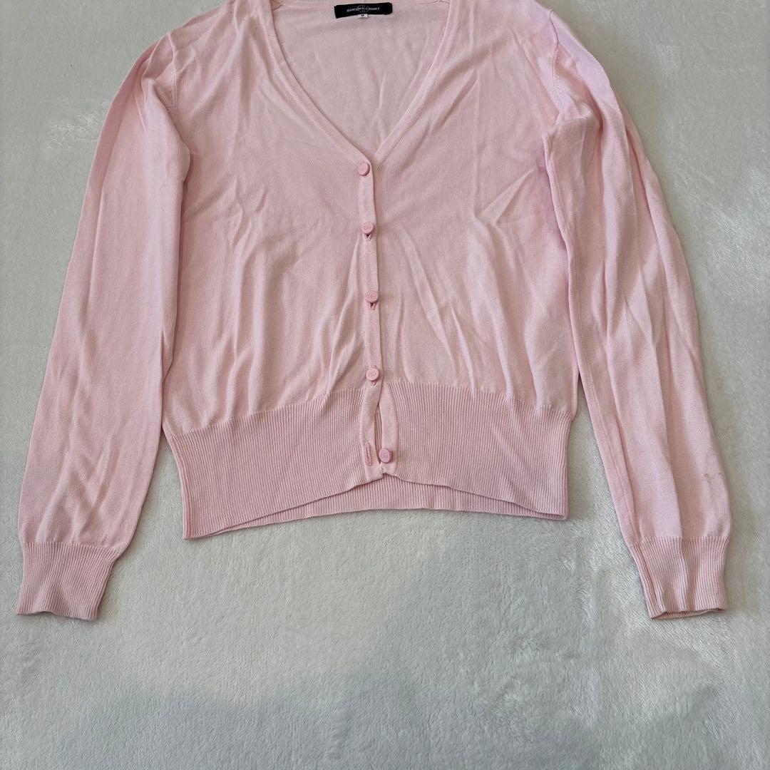 .クイーンズコート　カーディガン 薄手 ピンク 2 Mサイズ相当　羽織り　無地 3