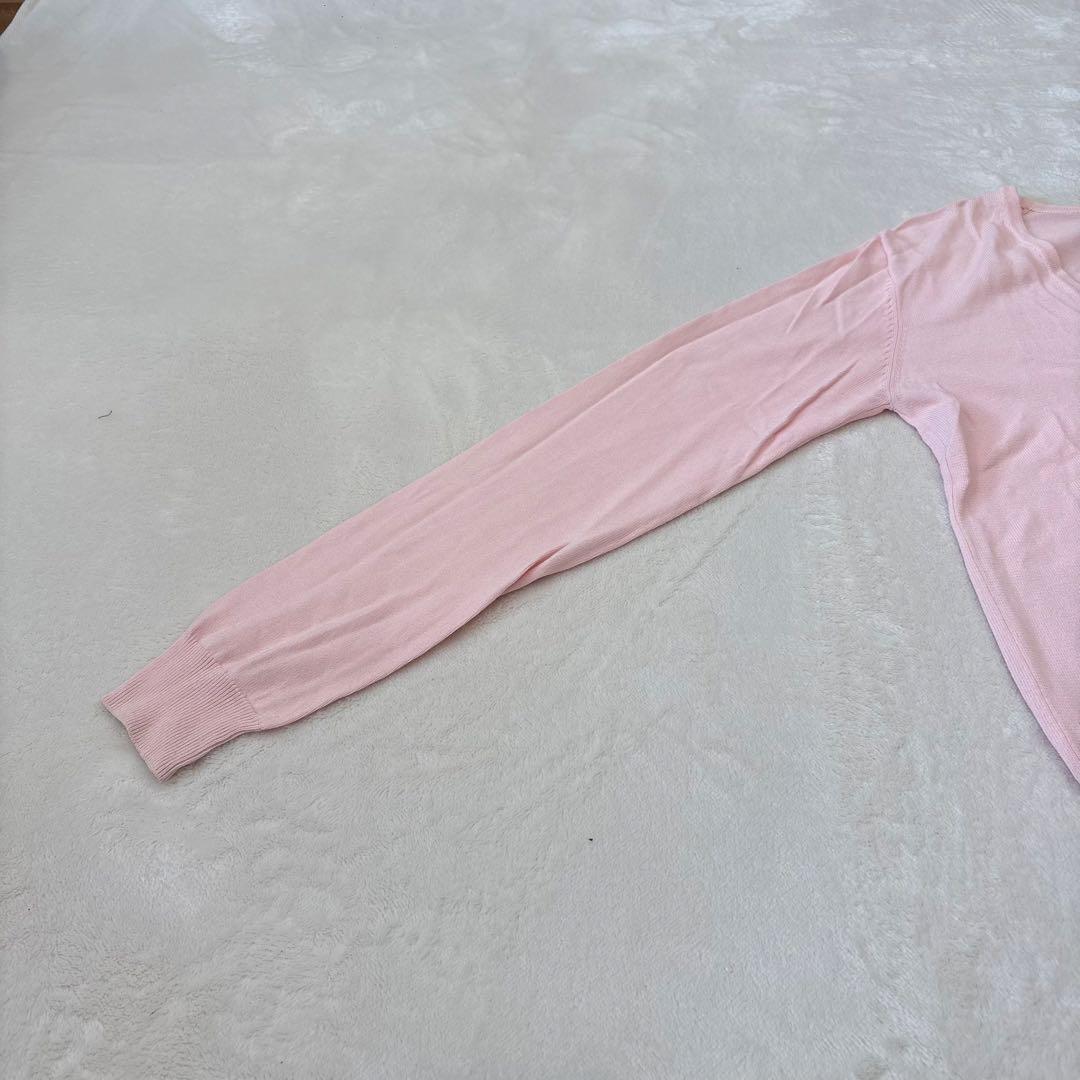 .クイーンズコート　カーディガン 薄手 ピンク 2 Mサイズ相当　羽織り　無地 6