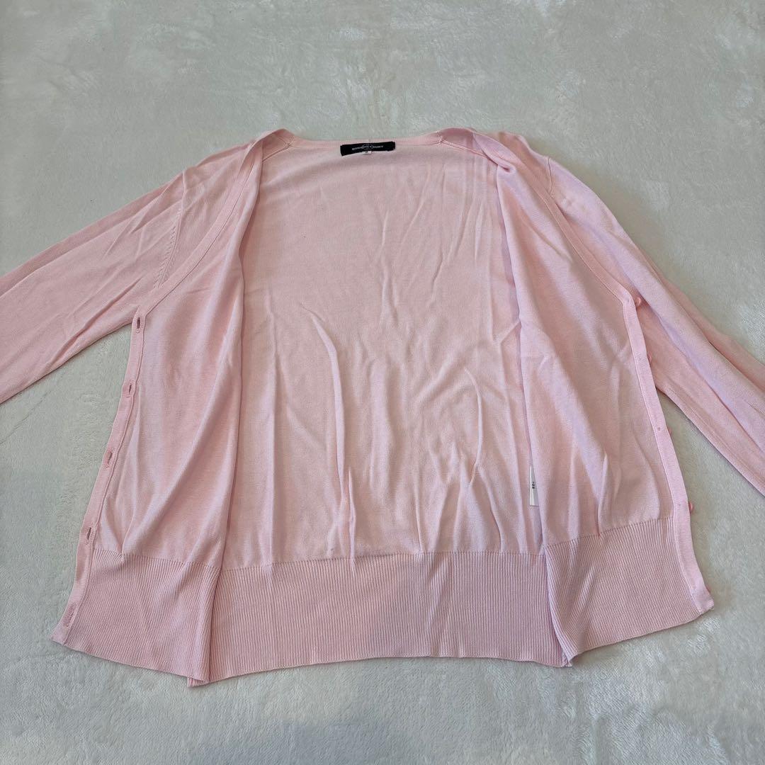 .クイーンズコート　カーディガン 薄手 ピンク 2 Mサイズ相当　羽織り　無地 7