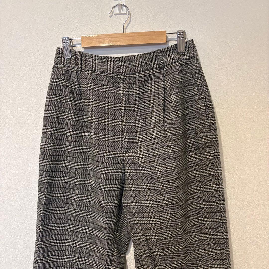 GU テーパードパンツ チェック柄　スラックス　ブラウン L レディース 2