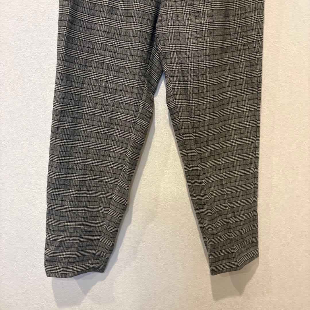 GU テーパードパンツ チェック柄　スラックス　ブラウン L レディース 3