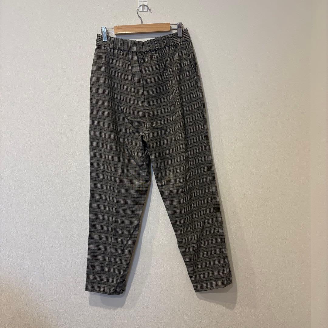 GU テーパードパンツ チェック柄　スラックス　ブラウン L レディース 4