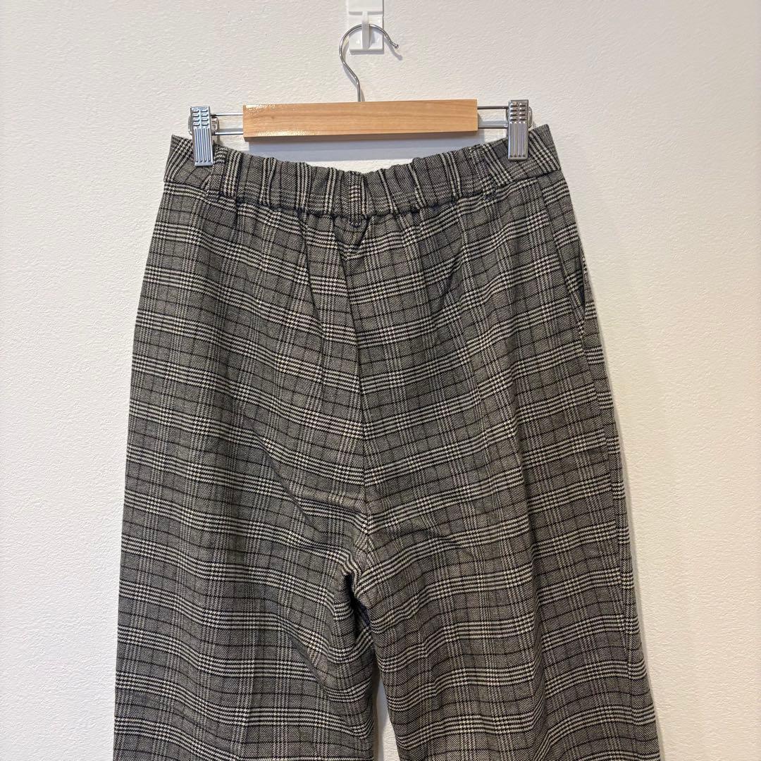 GU テーパードパンツ チェック柄　スラックス　ブラウン L レディース 5