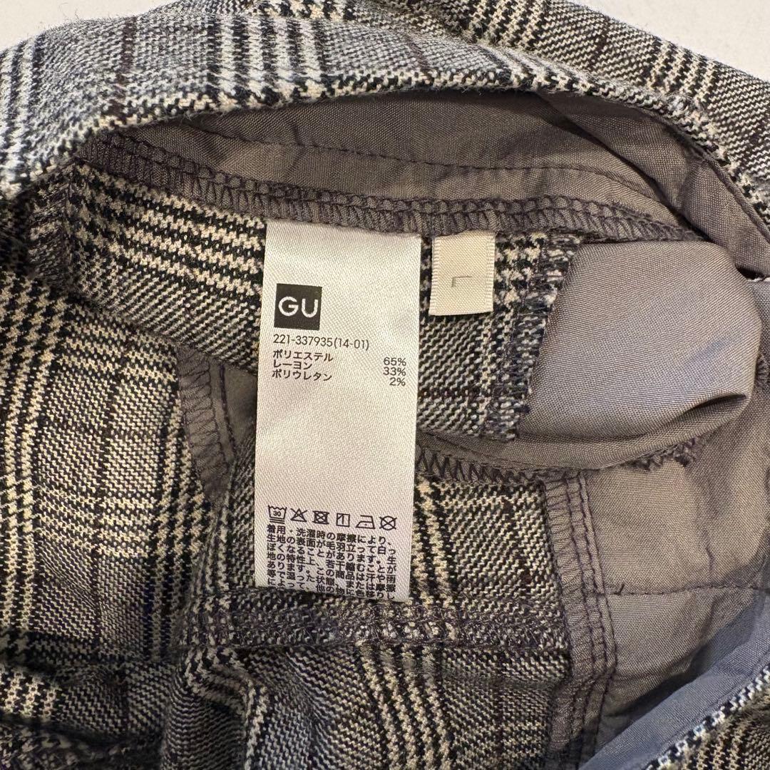 GU テーパードパンツ チェック柄　スラックス　ブラウン L レディース 6