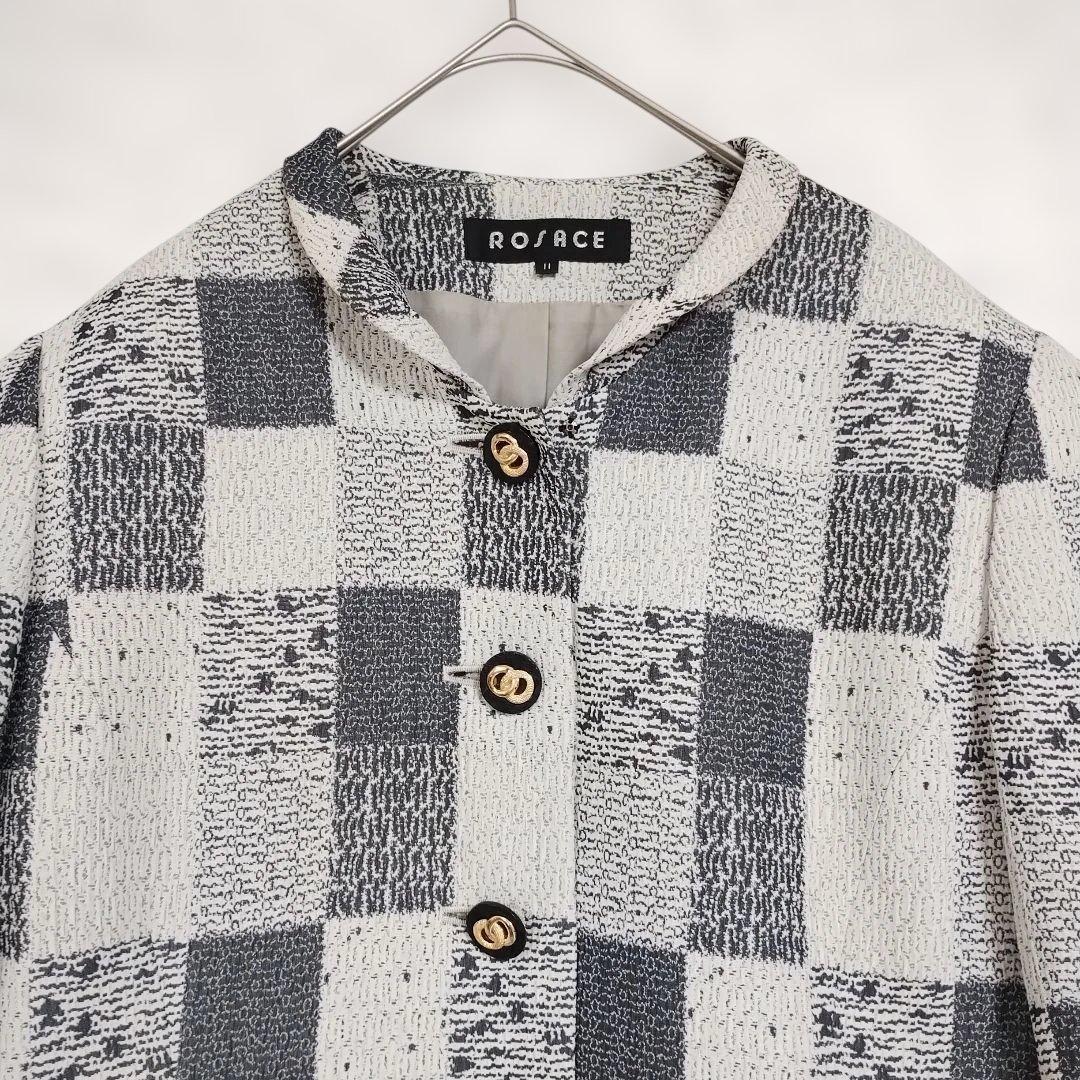 ヴィンテージ【ROSACEロザーズ 】チェック柄ジャケット L 日本製 金ボタン 2