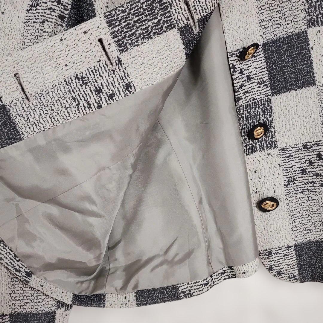 ヴィンテージ【ROSACEロザーズ 】チェック柄ジャケット L 日本製 金ボタン 8