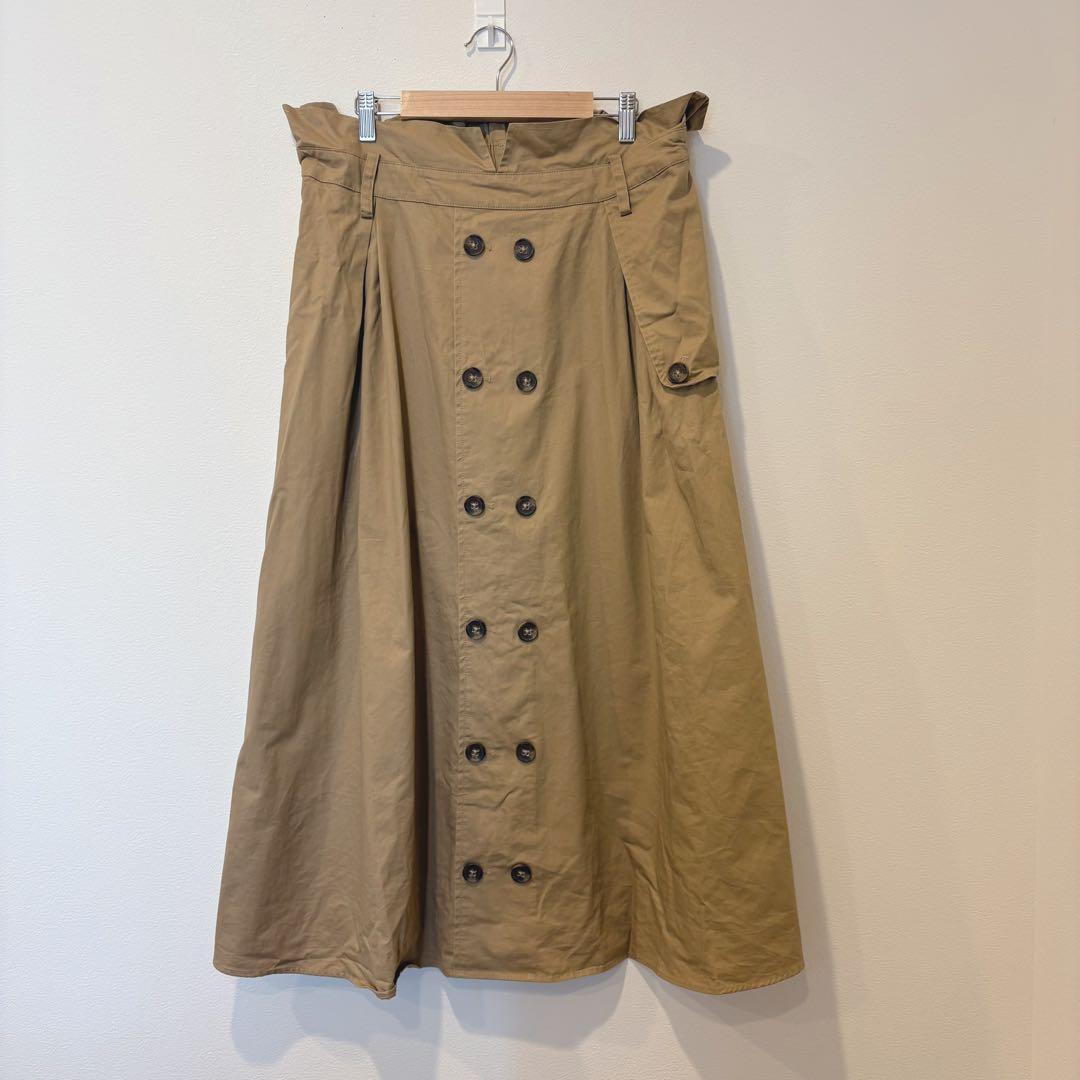 リュリュ フレアスカート トレンチ風 ベージュ 3L ロング 大きいサイズ